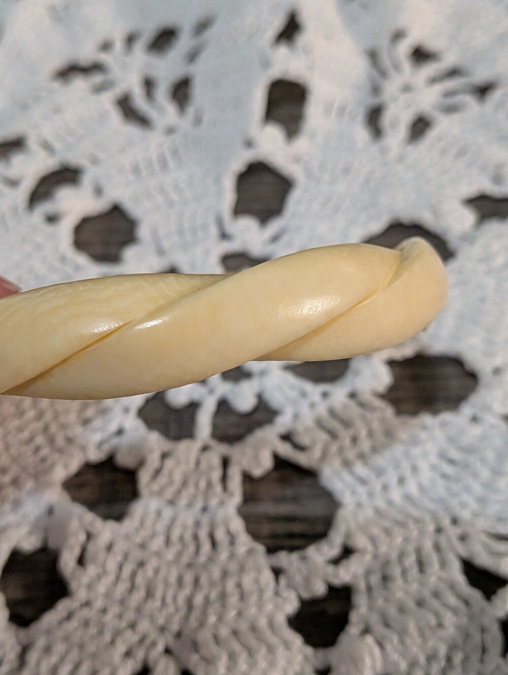 Cream Tan Twist Bangle Bracelet - Picture 4 of 6